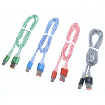Cablu USB 2.0 USB tip C, panzat, cu led, 1 metru, date si incarcare, MD90201