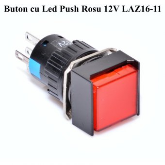 Push buton cu retinere 220V 16A 16mm rosu LAZ16-11, MD90554R