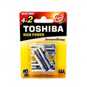 Baterie alcalina R3 Toshiba, blister 6 buc