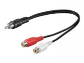 Cablu adaptor RCA tata 2RCA mama, 20cm, AVK105-0020