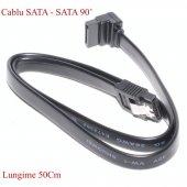 Cablu SATA SATA cu mufa la 90 grade 50cm, MD3792