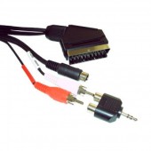 Cablu scart tata 2RCA mama 3 metru cu adaptor audio, E7603B