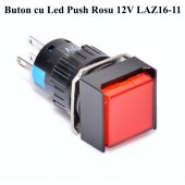 Push buton cu retinere 220V 16A 16mm rosu LAZ16-11, MD90555